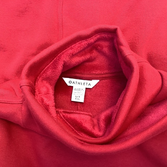 NWT Athleta Cozy Karma Asym Tunic Sweatshirt Dress size S Small Tall Red - Picture 14 of 15